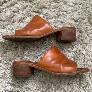 Frye Heeled Mule Cognac Size 10